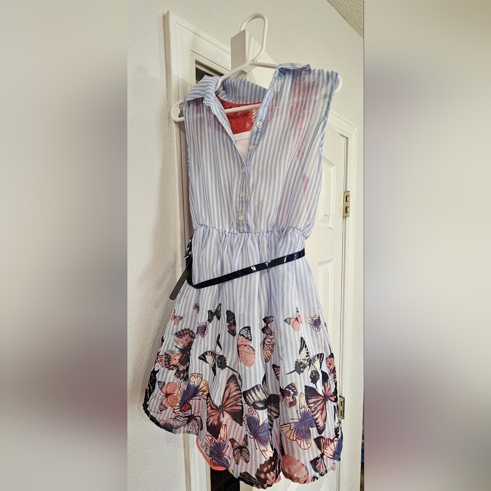 Beautees Blue and Pink Butterfly Dress